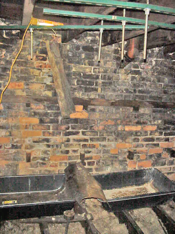 BALLROOM_ATTIC_SPOUT_#5-(from_north)_WITH_TRAYS