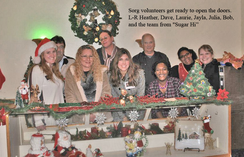 55_Sorg volunteers get ready to open the doors. L-R Heather, Dave, Laurie, Jayla, Julia, Bob, and the team from Sugar Hi. copy